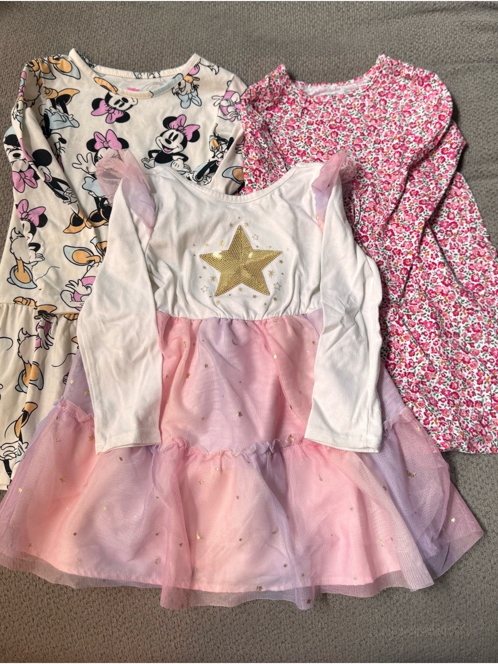 Disney Pink, White & Gold Star Tulle Dress for Girls